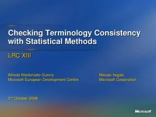 Checking Terminology Consistency with Statistical Methods