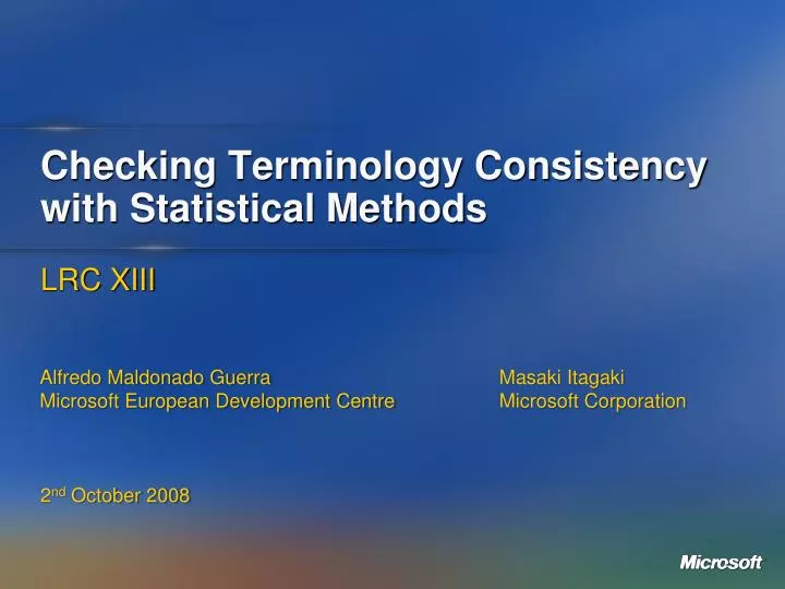 checking terminology consistency with statistical methods