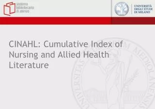cinahl cumulative index of nursing and allied health literature