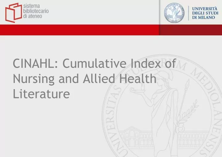 cinahl cumulative index of nursing and allied health literature