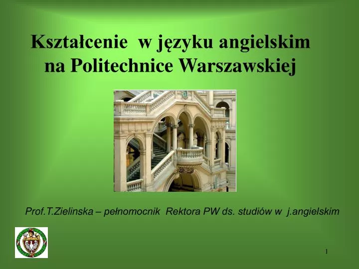 kszta cenie w j zyku angielskim na politechnice warszawskiej