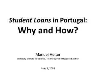 Student Loans in Portugal: Why and How?
