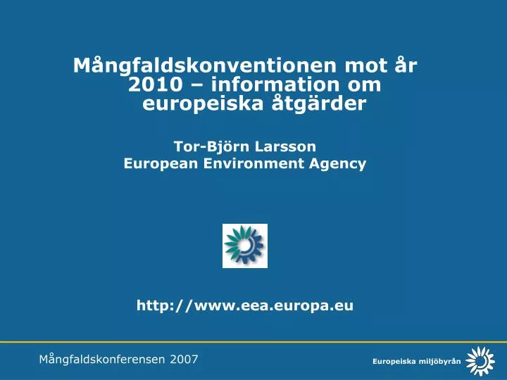 tor bj rn larsson european environment agency