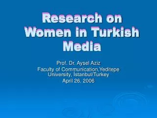 Research on Women in Turkish Media