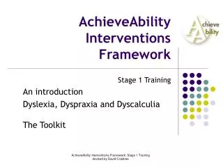 AchieveAbility Interventions Framework