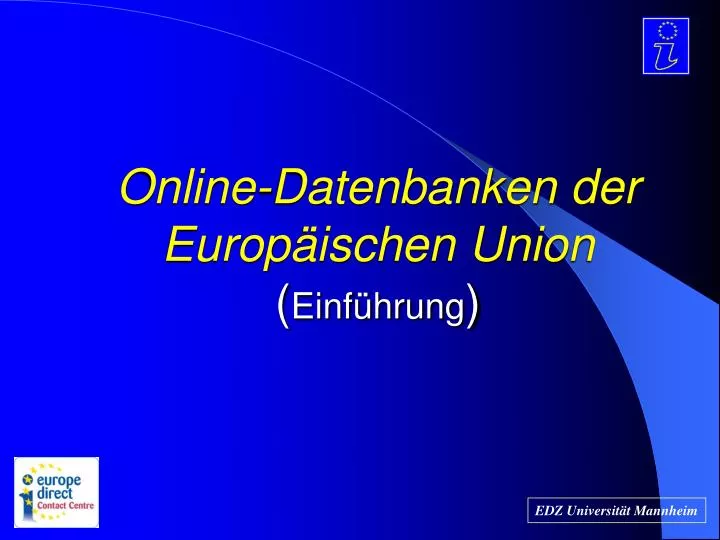 online datenbanken der europ ischen union einf hrung