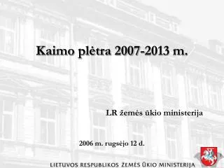 kaimo pl tra 2007 2013 m