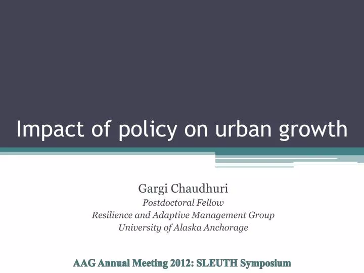 impact of policy on urban growth