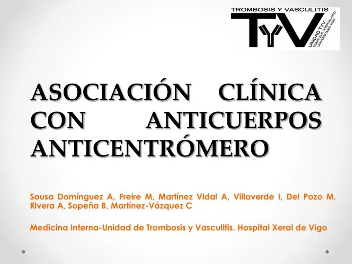 asociaci n cl nica con anticuerpos anticentr mero