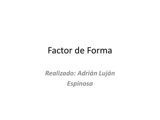 factor de forma