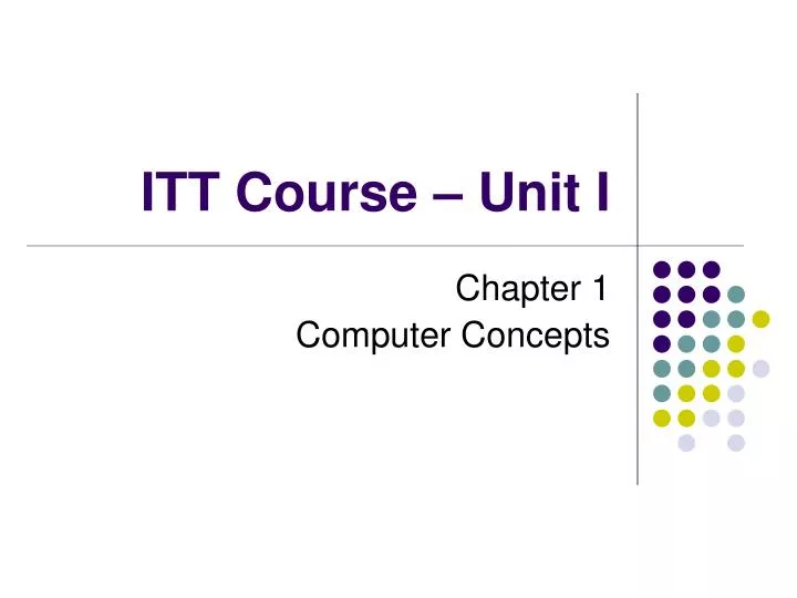 itt course unit i