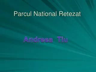 Parcul National Retezat