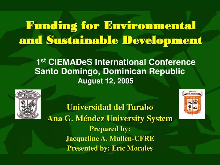 funding for environmental and sustainable development