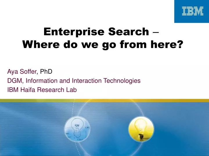 enterprise search where do we go from here