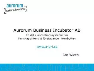 aurorum business incubator ab