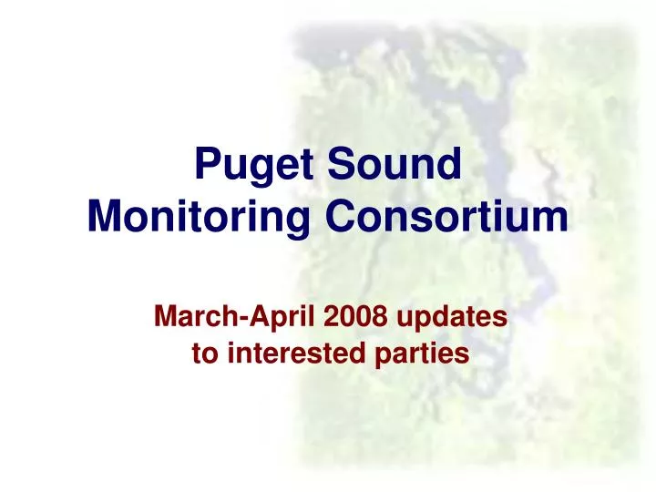 puget sound monitoring consortium