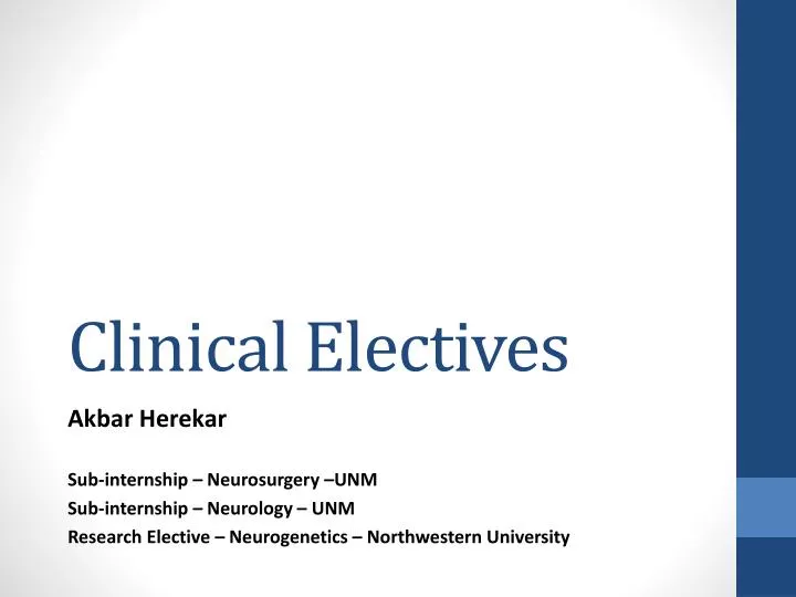 clinical electives