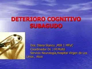 deterioro cognitivo subagudo