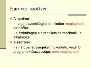 hardver szoftver