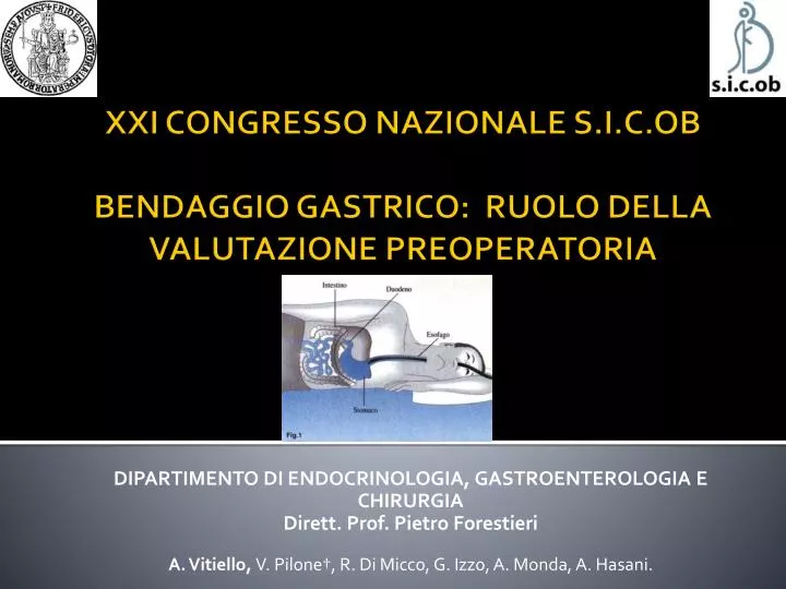 xxi congresso nazionale s i c ob bendaggio gastrico ruolo della valutazione preoperatoria
