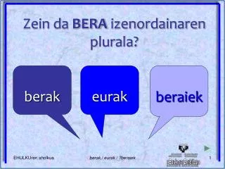 Zein da BERA izenordainaren plurala?