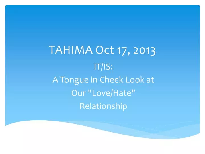 tahima oct 17 2013
