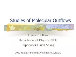 Studies of Molecular Outflows