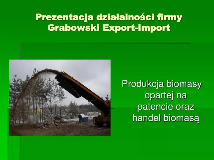 prezentacja dzia alno ci firmy grabowski export import