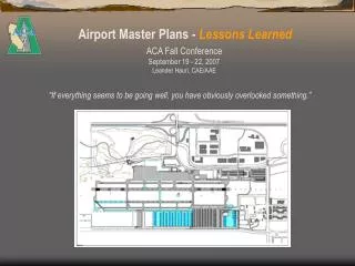 Airport Master Plans - Lessons Learned