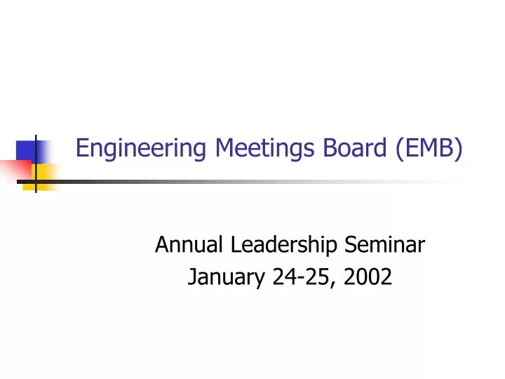 engineering meetings board emb