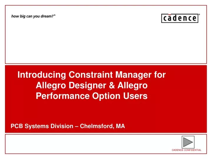 introducing constraint manager for allegro designer allegro performance option users