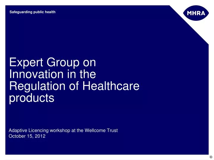expert group on innovation in the regulation of healthcare products