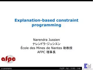 Explanation-based constraint programming