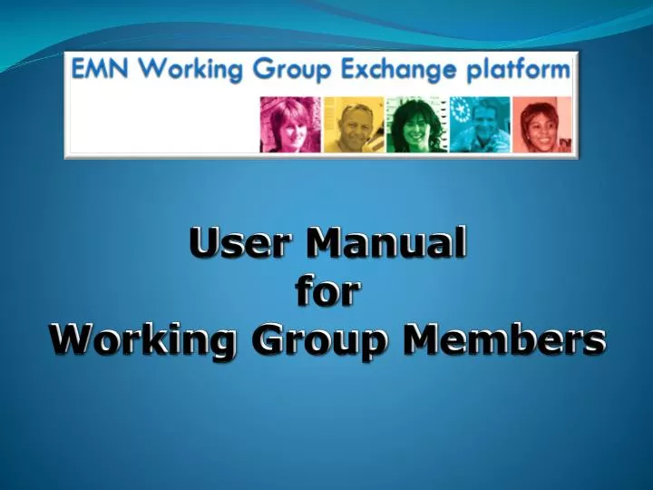 user manual for working group members