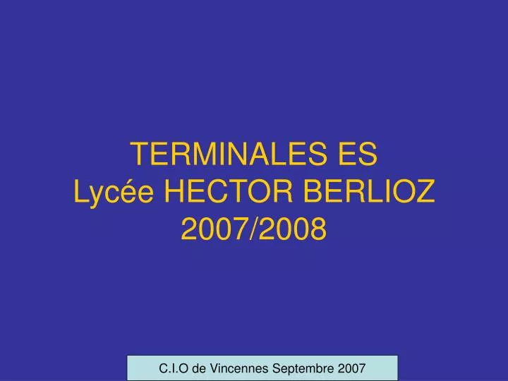 terminales es lyc e hector berlioz 2007 2008