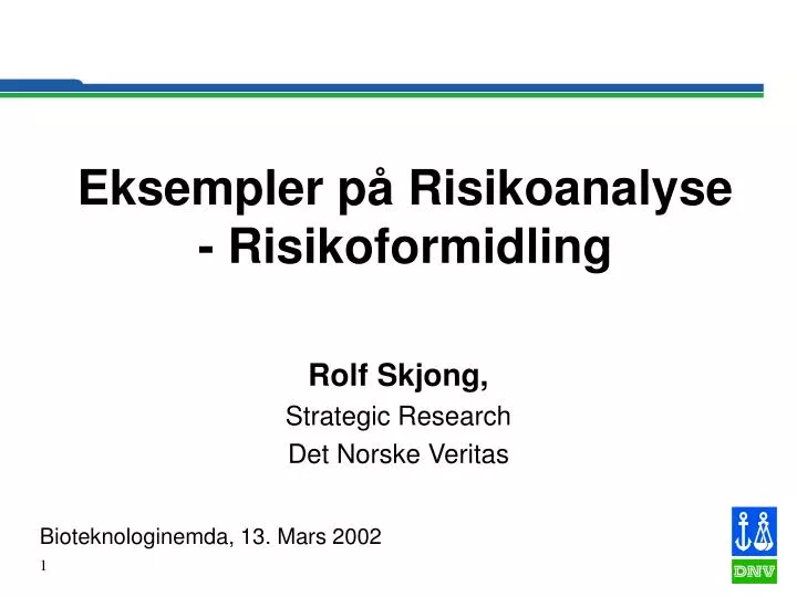eksempler p risikoanalyse risikoformidling