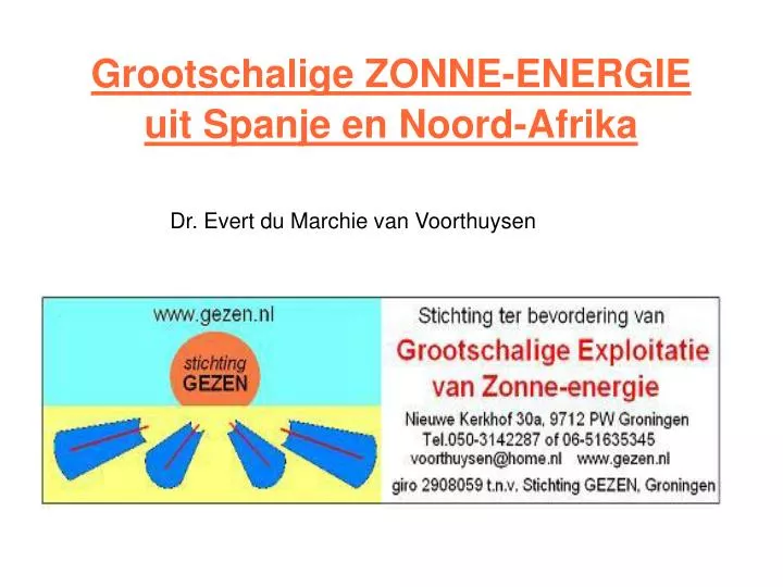 grootschalige zonne energie uit spanje en noord afrika