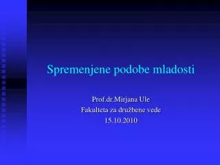 Spremenjene podobe mladosti