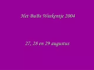 het bubs weekentje 2004
