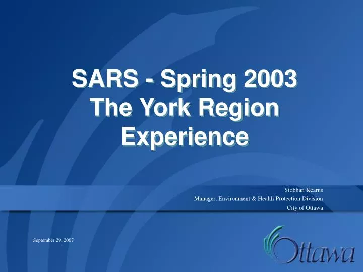 sars spring 2003 the york region experience