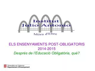 els ensenyaments post obligatoris 2014 2015 despr s de l educaci obligat ria qu