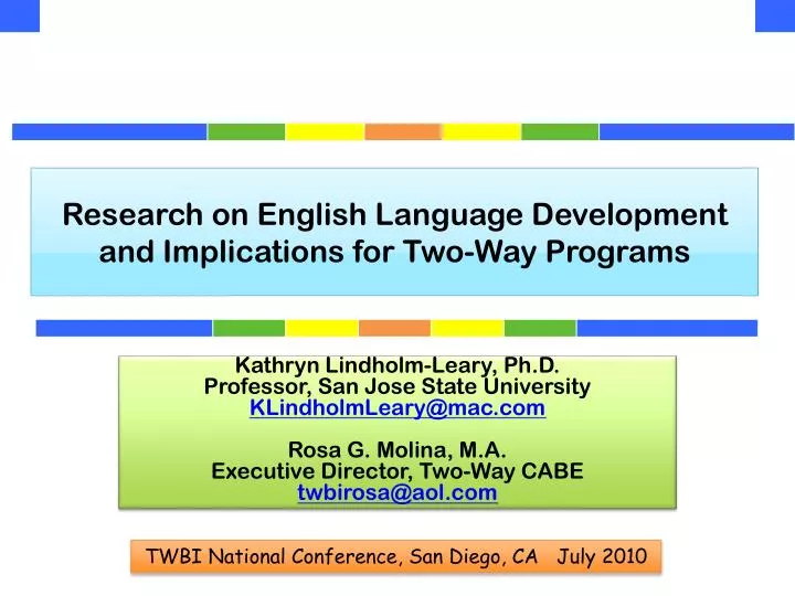 r esearch on english language development and implications for two way programs