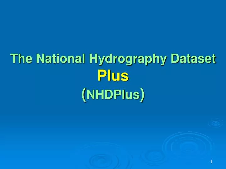 the national hydrography dataset plus nhdplus