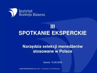 iii spotkanie eksperckie