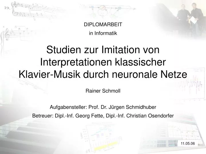 studien zur imitation von interpretationen klassischer klavier musik durch neuronale netze