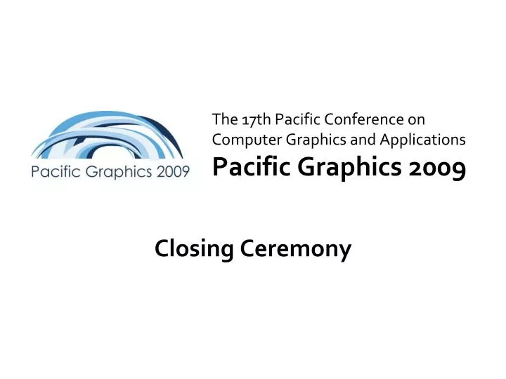 the 17th pacific conference on computer graphics and applications pacific graphics 2009