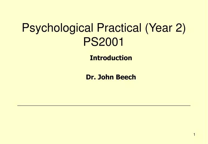 psychological practical year 2 ps2001