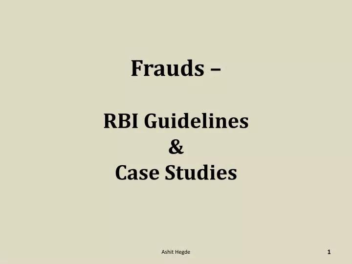 frauds rbi guidelines case studies