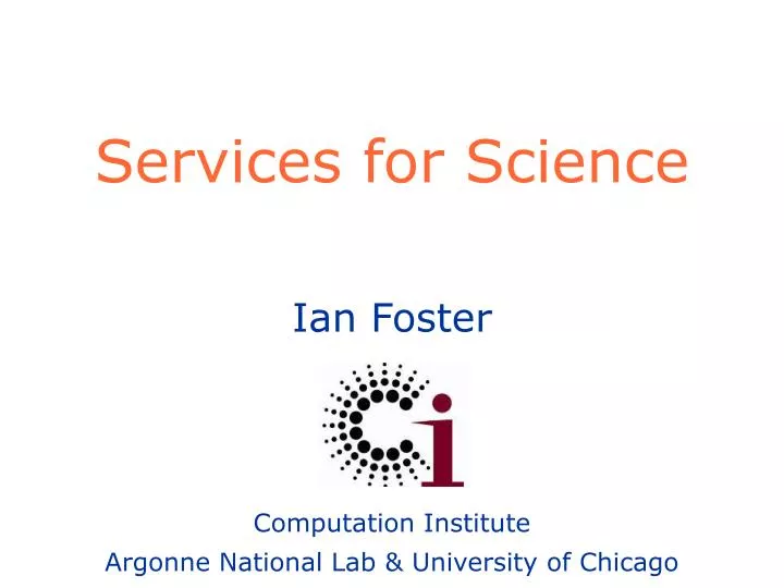 services for science