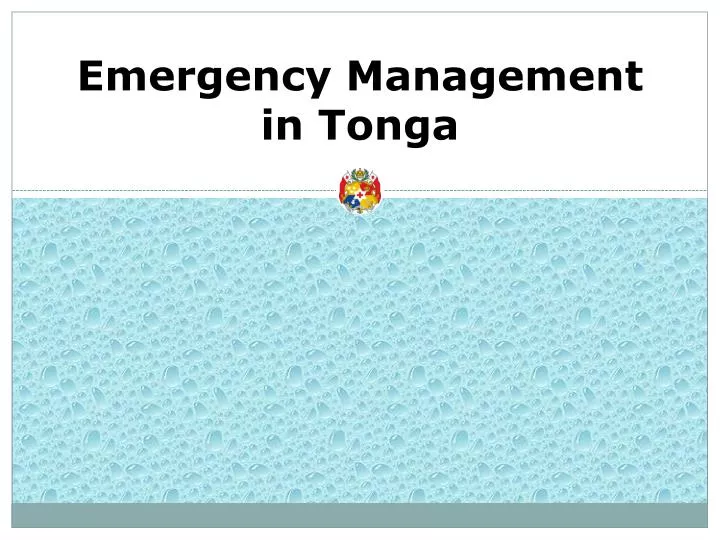 emergency management in tonga